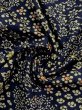 Photo11: M1025R Vintage Japanese women   Navy Blue HITOE unlined / Wool. Flower,   (Grade C) (11)