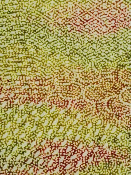 Photo5: M1025U Vintage Japanese women  Dark Yellow HITOE unlined / Synthetic. Dot,   (Grade C) (5)