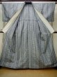 Photo2: M1025Y Vintage Japanese women Pale Grayish Navy Blue HITOE unlined / Silk. Stripes, There is an impression from use.  (Grade C) (2)