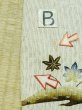 Photo14: M1026B Vintage Japanese women   Ivory HITOE unlined / Silk. MOMIJI maple leaf, There is an impression from use.  (Grade C) (14)