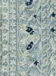 Photo7: M1026C Vintage Japanese women  Grayish Light Blue HITOE unlined / Cotton. Flower, There is an impression from use.  (Grade C) (7)