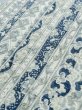 Photo8: M1026C Vintage Japanese women  Grayish Light Blue HITOE unlined / Cotton. Flower, There is an impression from use.  (Grade C) (8)