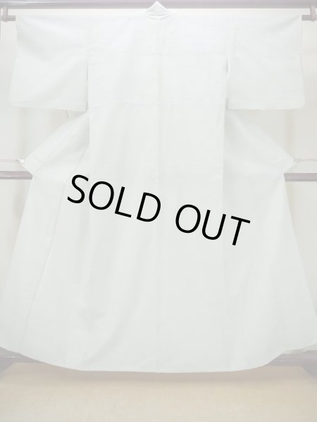 Photo1: M1026D Vintage Japanese women Pale Light Light Blue HITOE unlined / Wool. Dapple pattern,   (Grade C) (1)