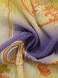 Photo13: M1108B Antique Japanese women  Vivid Purple Kids / Silk. Peony, Discolored all over. Aging deterioration. There is an impression from use. More damages.  (Grade D) (13)