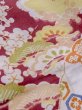 Photo10: M1108E Antique Japanese women Vivid Reddish Purple JUBAN undergarment / Silk. Peony, Aging deterioration. There is an impression from use. Japanese traditonal ball pattern  (Grade C) (10)