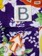 Photo17: M1108F Antique Japanese women  Vivid Purple JUBAN undergarment / Silk. Peony, folding fan pattern  (Grade C) (17)