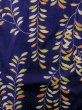 Photo4: M1108G Antique Japanese women  Vivid Blue JUBAN undergarment / Wool. Chrysanthemum,   (Grade D) (4)
