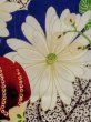Photo7: M1108G Antique Japanese women  Vivid Blue JUBAN undergarment / Wool. Chrysanthemum,   (Grade D) (7)