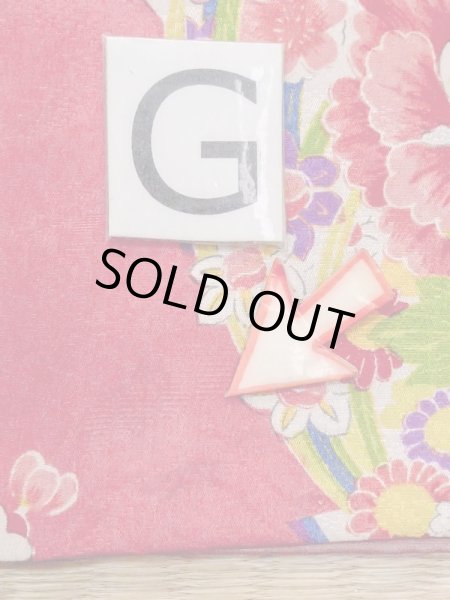 Photo22: M1108H Antique Japanese women  Vivid Pink JUBAN undergarment / Silk. Peony,   (Grade C) (22)