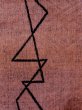 Photo3: M1108J Vintage Japanese women  Grayish Coral KOMON dyed / Silk. Zig Zag,   (Grade C) (3)