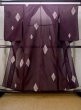 Photo1: M1108L Antique Japanese women   Dark Red HITOE unlined /  SAKURA cherry blossom,   (Grade B) (1)