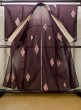 Photo2: M1108L Antique Japanese women   Dark Red HITOE unlined /  SAKURA cherry blossom,   (Grade B) (2)