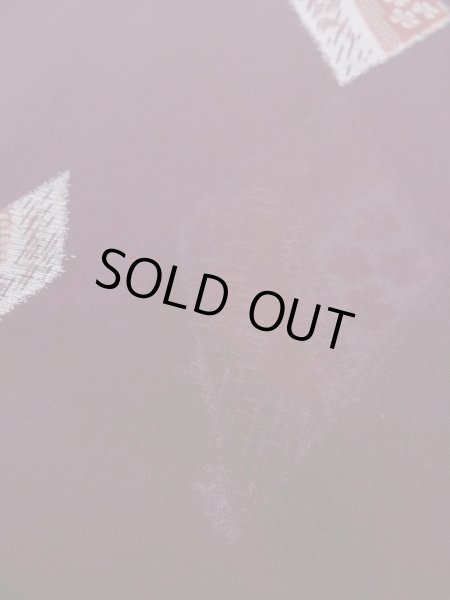 Photo10: M1108L Antique Japanese women   Dark Red HITOE unlined /  SAKURA cherry blossom,   (Grade B) (10)