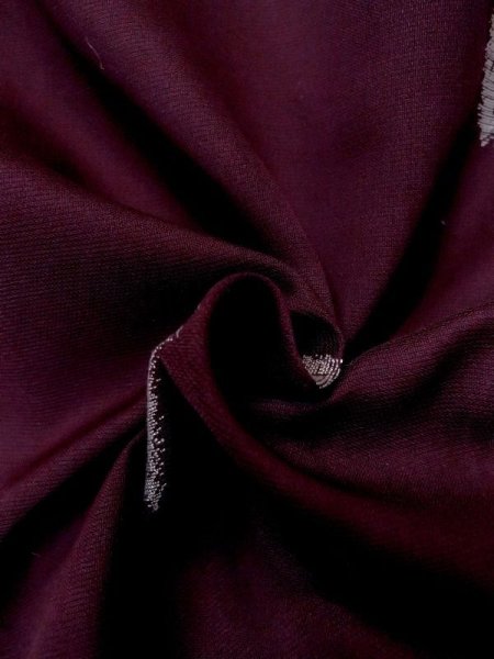 Photo11: M1108L Antique Japanese women   Dark Red HITOE unlined /  SAKURA cherry blossom,   (Grade B) (11)