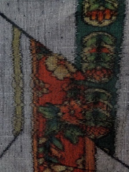 Photo5: Mint M1108N Vintage Japanese women   Gray TSUMUGI pongee / Silk. Flower,   (Grade A+) (5)