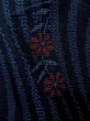 Photo6: Mint M1108O Vintage Japanese women   Indigo Blue TSUMUGI pongee / Silk. Flower,   (Grade A) (6)