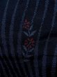 Photo7: Mint M1108O Vintage Japanese women   Indigo Blue TSUMUGI pongee / Silk. Flower,   (Grade A) (7)