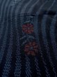 Photo10: Mint M1108O Vintage Japanese women   Indigo Blue TSUMUGI pongee / Silk. Flower,   (Grade A) (10)