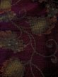 Photo3: Mint M1108Q Vintage Japanese women   Purple TSUMUGI pongee / Silk. Leaf,   (Grade A) (3)