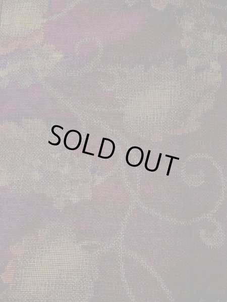 Photo3: Mint M1108Q Vintage Japanese women   Purple TSUMUGI pongee / Silk. Leaf,   (Grade A) (3)