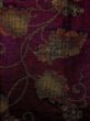 Photo4: Mint M1108Q Vintage Japanese women   Purple TSUMUGI pongee / Silk. Leaf,   (Grade A) (4)