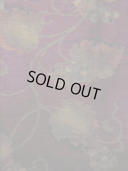 Photo4: Mint M1108Q Vintage Japanese women   Purple TSUMUGI pongee / Silk. Leaf,   (Grade A) (4)