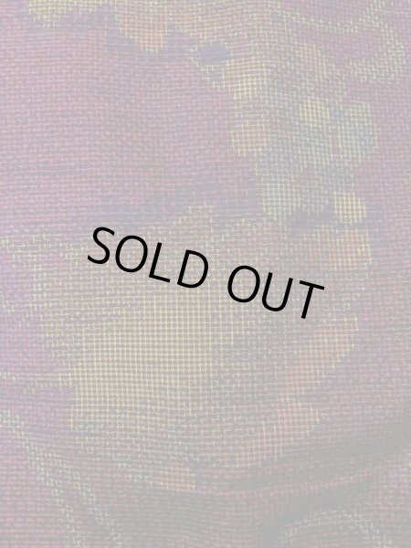 Photo7: Mint M1108Q Vintage Japanese women   Purple TSUMUGI pongee / Silk. Leaf,   (Grade A) (7)