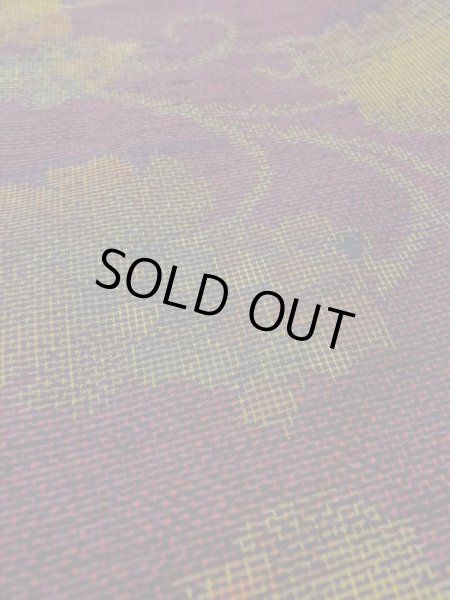 Photo10: Mint M1108Q Vintage Japanese women   Purple TSUMUGI pongee / Silk. Leaf,   (Grade A) (10)