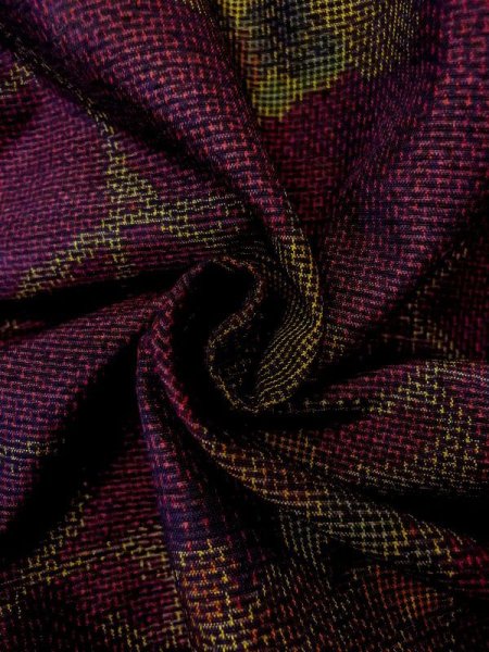 Photo11: Mint M1108Q Vintage Japanese women   Purple TSUMUGI pongee / Silk. Leaf,   (Grade A) (11)