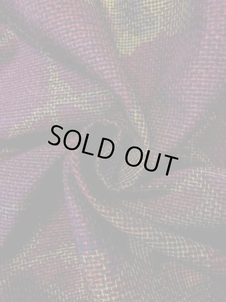 Photo11: Mint M1108Q Vintage Japanese women   Purple TSUMUGI pongee / Silk. Leaf,   (Grade A) (11)