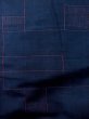 Photo4: M1108S Vintage Japanese women   Indigo Blue TSUMUGI pongee / Silk. Quadrangle,   (Grade B) (4)