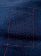 Photo10: M1108S Vintage Japanese women   Indigo Blue TSUMUGI pongee / Silk. Quadrangle,   (Grade B) (10)