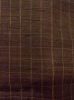 Photo6: M1108T Vintage Japanese women   Brown TSUMUGI pongee / Silk. Plaid Checks   (Grade B) (6)