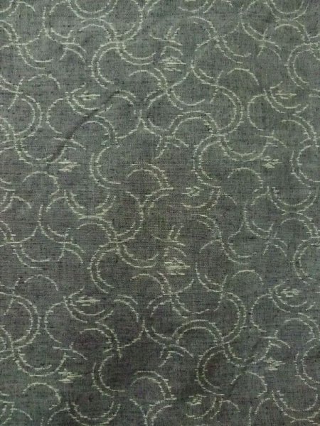 Photo4: Mint M1108U Vintage Japanese women  Grayish Green TSUMUGI pongee / Silk. Wave   (Grade A) (4)