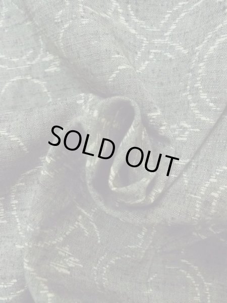 Photo9: Mint M1108U Vintage Japanese women  Grayish Green TSUMUGI pongee / Silk. Wave   (Grade A) (9)