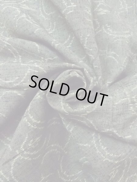 Photo10: Mint M1108U Vintage Japanese women  Grayish Green TSUMUGI pongee / Silk. Wave   (Grade A) (10)