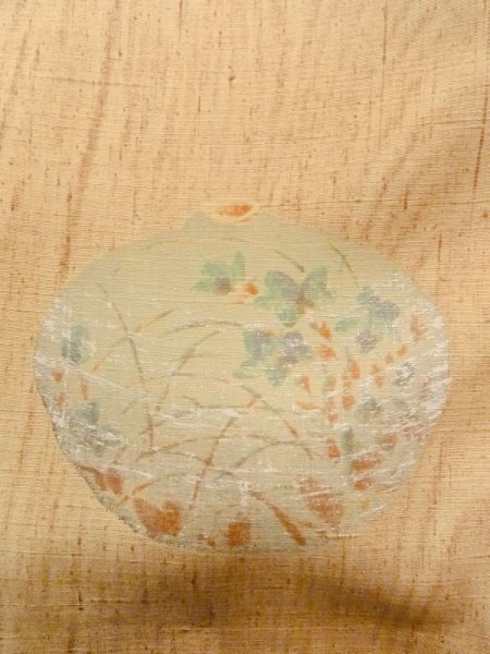 Photo5: M1108V Vintage Japanese women  Brownish Golden Yellow TSUKESAGE formal / Silk. Pot,   (Grade B) (5)