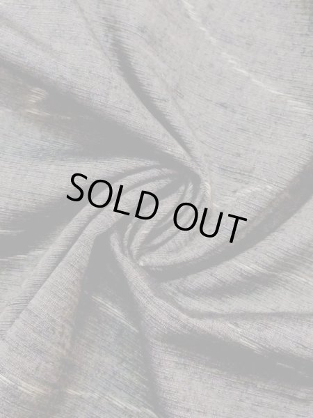 Photo9: M1108W Vintage Japanese women  Dark Gray KOMON dyed / Silk. Line,   (Grade C) (9)