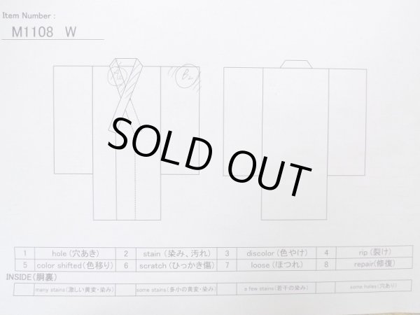 Photo11: M1108W Vintage Japanese women  Dark Gray KOMON dyed / Silk. Line,   (Grade C) (11)