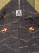 Photo12: M1108W Vintage Japanese women  Dark Gray KOMON dyed / Silk. Line,   (Grade C) (12)