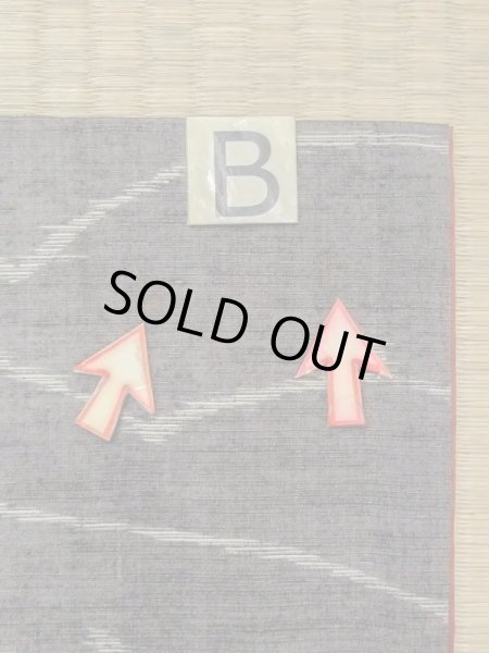 Photo13: M1108W Vintage Japanese women  Dark Gray KOMON dyed / Silk. Line,   (Grade C) (13)