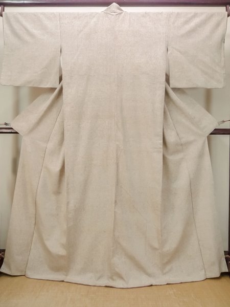 Photo1: M1108X Vintage Japanese women   Beige TSUMUGI pongee / Silk. Gradation   (Grade C) (1)