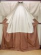 Photo2: M1108X Vintage Japanese women   Beige TSUMUGI pongee / Silk. Gradation   (Grade C) (2)