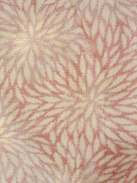 Photo3: M1109B Vintage Japanese women   Beige HITOE unlined / Silk. Flower There is an impression from use.  (Grade C) (3)