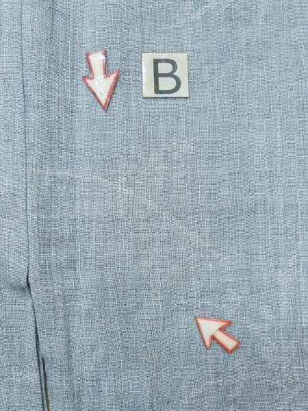 Photo13: M1109D Vintage Japanese women Pale Grayish Teal Summer / Linen. Tall grass,   (Grade C) (13)