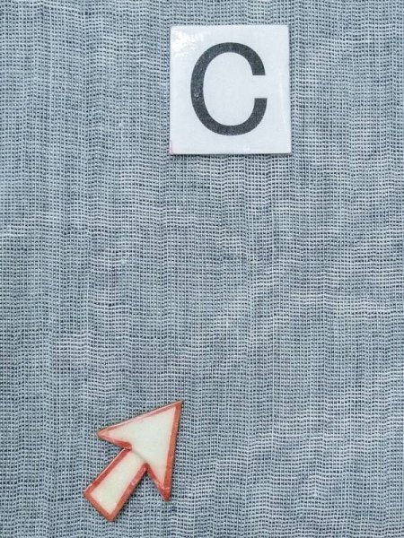 Photo14: M1109D Vintage Japanese women Pale Grayish Teal Summer / Linen. Tall grass,   (Grade C) (14)