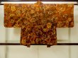 Photo2: M1121C Vintage Japanese women Dark Vivid Orange HAORI short jacket / Silk. Flower,   (Grade A+) (2)