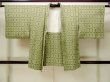 Photo1: M1121D Vintage Japanese women Pale Grayish Green HAORI short jacket / Silk. Flower,   (Grade B) (1)