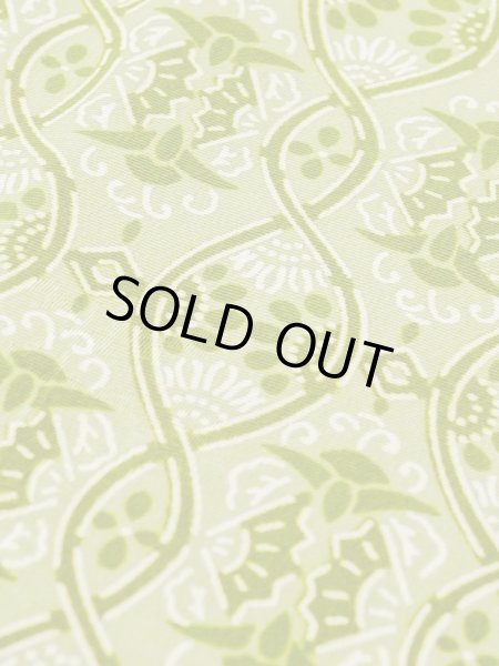 Photo7: M1121D Vintage Japanese women Pale Grayish Green HAORI short jacket / Silk. Flower,   (Grade B) (7)