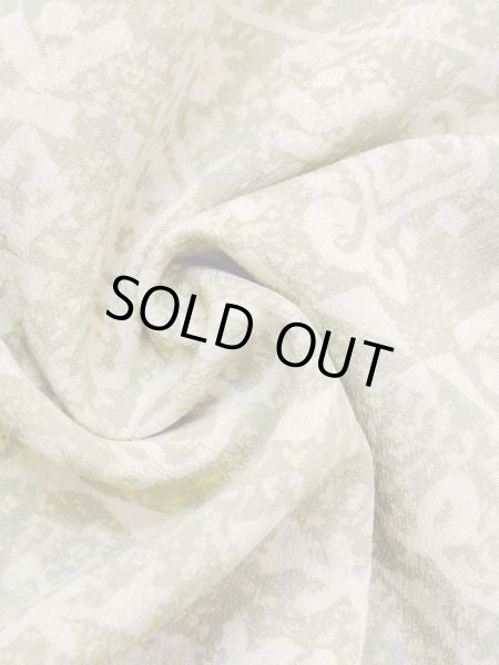 Photo12: M1121F Vintage Japanese women Pale Light Green HAORI short jacket / Silk. Triangle,   (Grade C) (12)